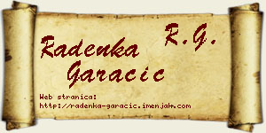 Radenka Garačić vizit kartica